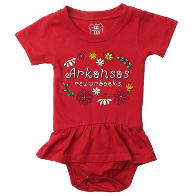 Arkansas Wes and Willy Infant Flower Jersey Hopper Onesie