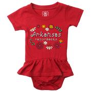  Arkansas Wes And Willy Infant Flower Jersey Hopper Onesie