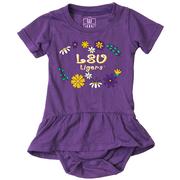  Lsu Wes And Willy Infant Flower Jersey Hopper Onesie