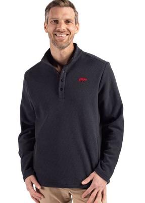 Arkansas Cutter & Buck Hunts Point Textured Fleece Snap Pullover