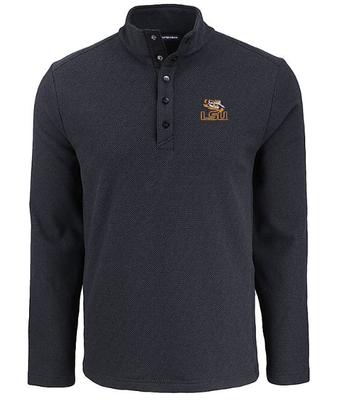 LSU Tiger Eye Cutter & Buck Hunts Point Textured Fleece Snap Pullover