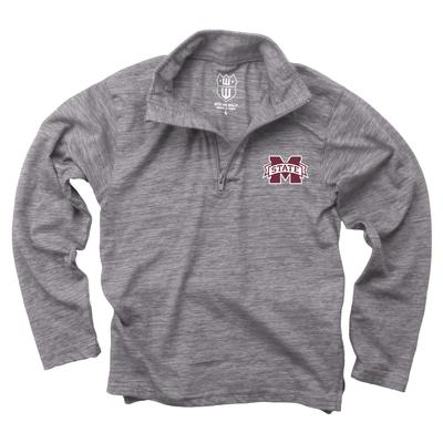 Mississippi State Wes and Willy Kids Cloudy Yarn Fleece 1/4 Zip Pullover