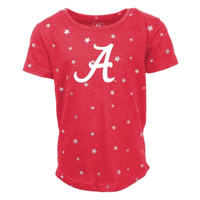 Alabama Wes and Willy Kids Shimmer Star Drop Tee