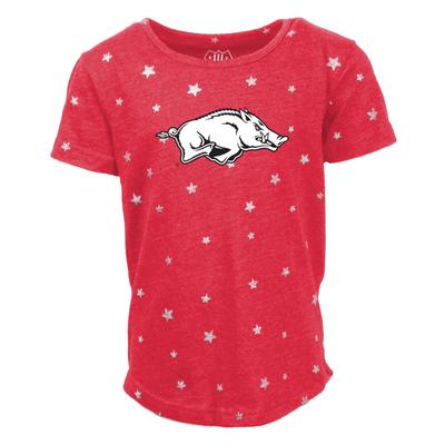 Arkansas Wes and Willy Kids Shimmer Star Drop Tee