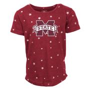  Mississippi State Wes And Willy Kids Shimmer Star Drop Tee