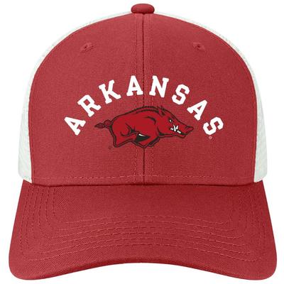 Arkansas Legacy Arch Over Mascot Mid-Pro Snapback Trucker Cap