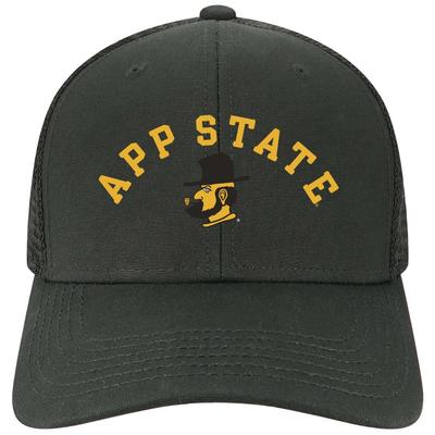 App State Legacy Arch Over Mascot Mid-Pro Snapback Trucker Cap