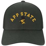  App State Legacy Arch Over Mascot Mid- Pro Snapback Trucker Cap