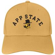  App State Legacy Arch Over Mascot Mid- Pro Snapback Trucker Cap