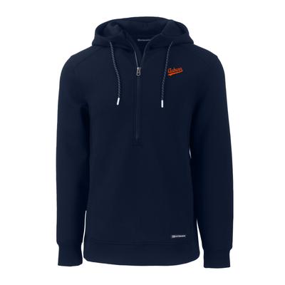 Auburn Script Cutter & Buck Men's Roam Eco Half Zip Pullover Hoodie