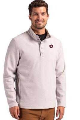 Auburn Cutter & Buck Hunts Point Textured Fleece Snap Pullover