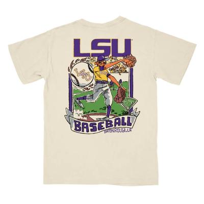 LSU Wonky Baseball Cards Comfort Colors Tee