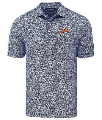 Auburn Script Cutter & Buck Pike Flora Print Polo