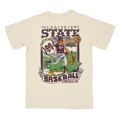 Mississippi State Wonky Baseball Cards Comfort Colors Tee