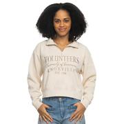  Tennessee Zoozatz Women's Sport Crop 1/4 Zip Tonal Embroidered Crew