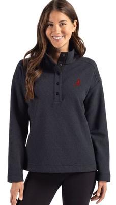 Alabama Cutter & Buck Women's Hunts Point Textured Fleece Snap Pullover