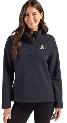 App State Cutter & Buck Women's Hunts Point Textured Fleece Snap Pullover