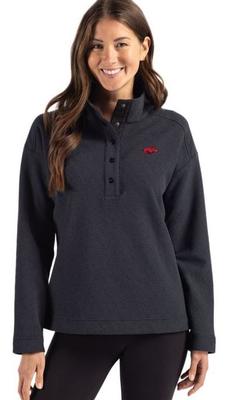 Arkansas Cutter & Buck Women's Hunts Point Textured Fleece Snap Pullover