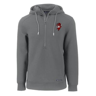 Arkansas Cutter & Buck Pitching Ribby Roam Eco Half Zip Pullover Hoodie