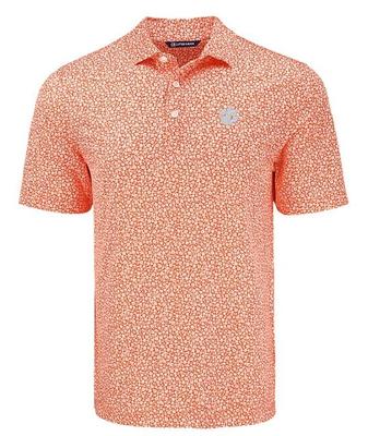 Clemson Cutter & Buck Pike Flora Print Polo