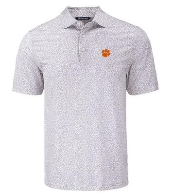 Clemson Cutter & Buck Pike Flora Print Polo