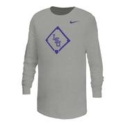  Lsu Nike Youth Dri- Fit Legend Baseball Diamond Long Sleeve Tee