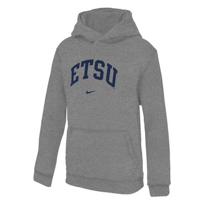 ETSU Nike YOUTH Arch Club Fleece Hoodie DK_HTHR_GREY