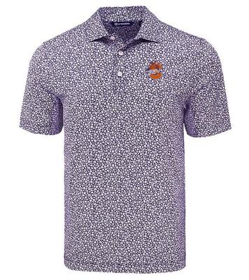 Clemson Cutter & Buck Vault C Pike Flora Print Polo