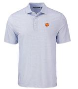  Clemson Cutter & Buck Pike Diamond Dot Print Polo