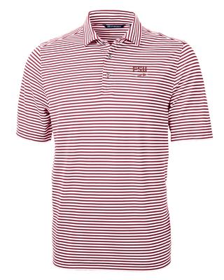 Florida State Cutter & Buck Spear Virtue Eco Pique Stripe Polo