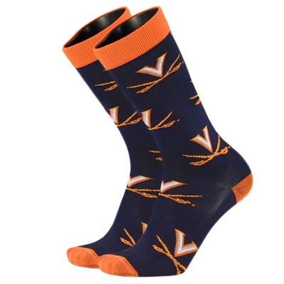 Virginia All Over Logo Socks