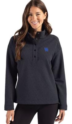 Kentucky Cutter & Buck Women's Hunts Point Textured Fleece Snap Pullover