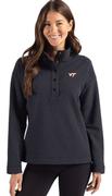  Virginia Tech Cutter & Buck Women's Hunts Point Textured Fleece Snap Pullover