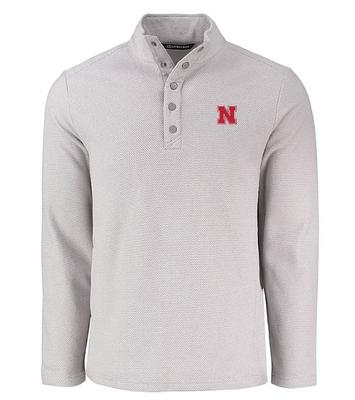 Nebraska Cutter & Buck Hunts Point Textured Fleece Snap Pullover