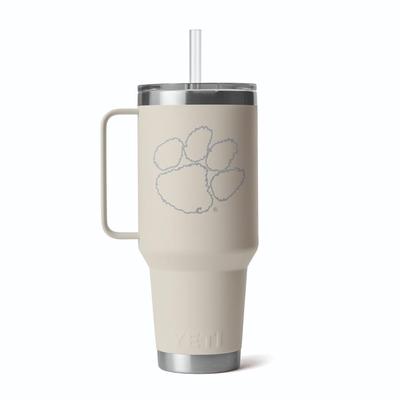 Clemson Yeti 42 Oz Rambler Mug With Straw Lid