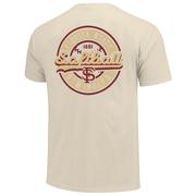  Florida State Image One Ball Rustic Script Softball Comfort Colors Tee