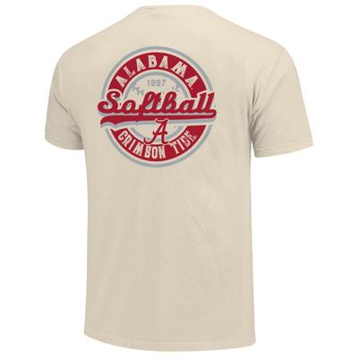 Alabama Image One Ball Rustic Script Softball Comfort Colors Tee