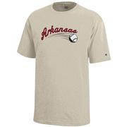  Arkansas Champion Youth Script Baseball Tee