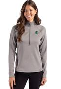  Michigan State Cutter & Buck Women's Peshastin Fleece Half Zip Pullover