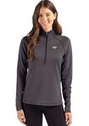  Virginia Tech Cutter & Buck Women's Peshastin Fleece Half Zip Pullover