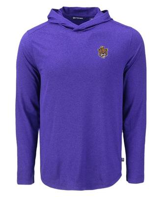 LSU Cutter & Buck Coastline Sailor Mike Epic Comfort Hooded Shirt