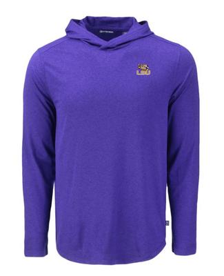 LSU Cutter & Buck Coastline Tiger Eye Epic Comfort Hooded Shirt