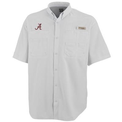 Alabama Columbia Tamiami II Woven Short Sleeve WHITE