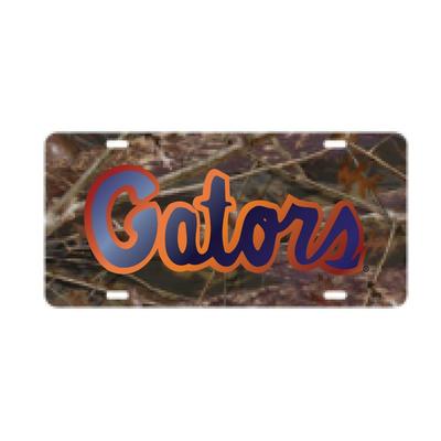 Florida Gators Script Camo License Plate