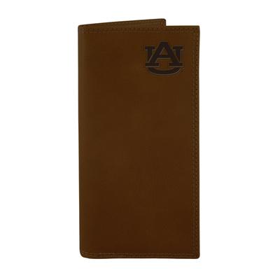 Auburn Zep-Pro Brown Leather Embossed Roper Wallet
