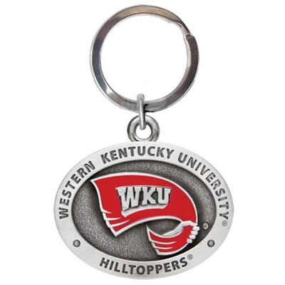 Western Kentucky Heritage Pewter Key Chain (Red Emblem)