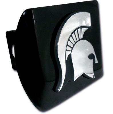 Michigan State Chrome Emblem Black Metal Hitch Cover