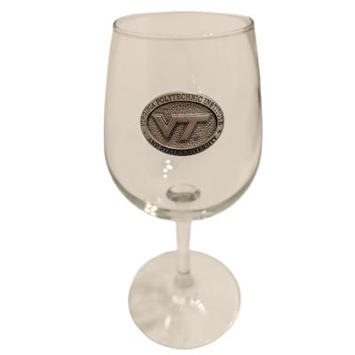 Virginia Tech 12 Oz Silver Pewter Wine Glass
