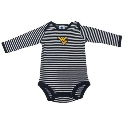 West Virginia Infant Striped Long Sleeve Bodysuit