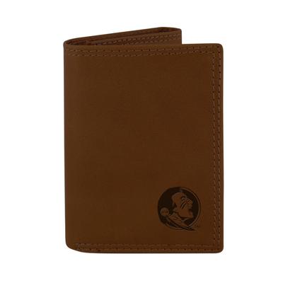 Florida State Zep-Pro Brown Leather Embossed Trifold Wallet
